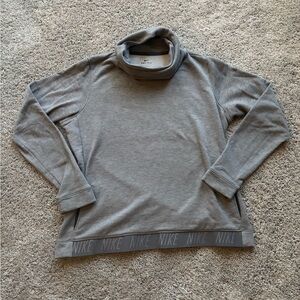 Nike Dri-Fit Womens Gray Funnel Neck Sweatshirt Size L
